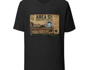 Area 51 T-Shirt - Secret Military Base Mystery - UFO Conspiracy - True Crime Shirt