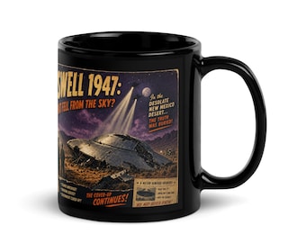 Caneca do Incidente de Roswell - Caneca de Café do Mistério do OVNI de 1947 - Local da Queda de um OVNI - Presente para Ficção Científica | Presente para Ficção Científica | Júri de Sofá