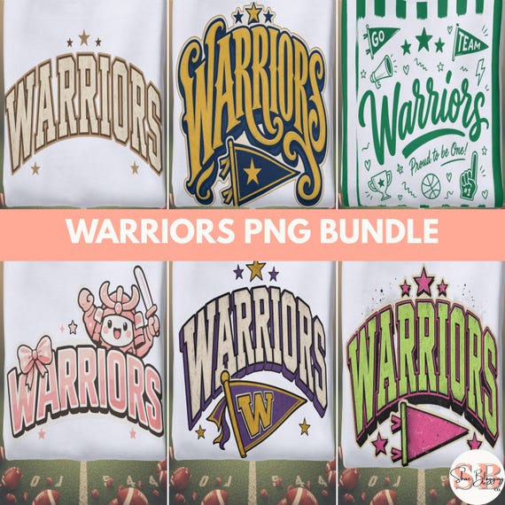 → View on Etsy: Warriors PNG Bundle, 6 School Mascot Game Day Spirit Sublimation Files Warriors PNG Bundle, 6 School Mascot Game Day Spirit Sublimation Files