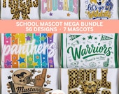 School Mascot PNG Mega Bundle, 56 Game Day Spirit Sublimation Designs, 7 Mascots
