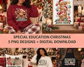 Special Education Teacher Christmas PNG Bundle, 5 SPED Sublimation Designs
