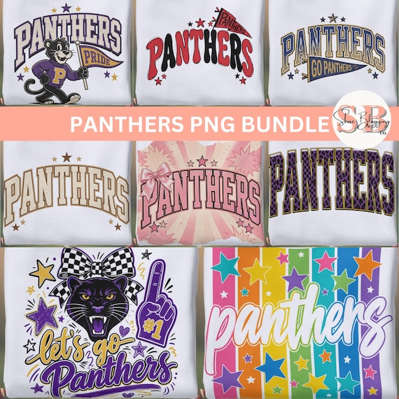 → View on Etsy: Panthers PNG Bundle, 8 Mascot Game Day Spirit Sublimation Files Panthers PNG Bundle, 8 Mascot Game Day Spirit Sublimation Files