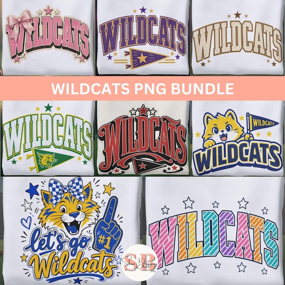 → View on Etsy: Wildcats PNG Bundle, 8 School Mascot Game Day Spirit Sublimation Files Wildcats PNG Bundle, 8 School Mascot Game Day Spirit Sublimation Files