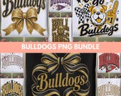 Bulldogs Mascot PNG Bundle, 9 Game Day Spirit Sublimation Files
