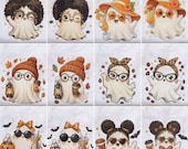 Cute Coffee Ghost PNG Bundle, 13 Fall Halloween Sublimation Designs
