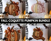 Coquette Pumpkin PNG Bundle, Fall Halloween Sublimation Set
