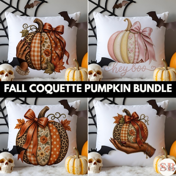 → View on Etsy: Coquette Pumpkin PNG Bundle, Fall Halloween Sublimation Set Coquette Pumpkin PNG Bundle, Fall Halloween Sublimation Set