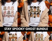 Stay Spooky Ghost PNG Bundle, Coquette Halloween Sublimation Set