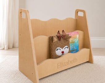 Estantería infantil con libros orientados hacia el frente, estante de exhibición Montessori de madera, organizador de decoración para guardería.