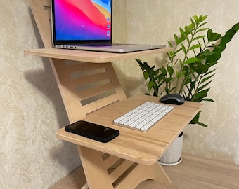 Standing Desk Converter | Monitor Riser | Adjustable Laptop Stand | Ergonomic Desk Shelf |  Home Office Setup