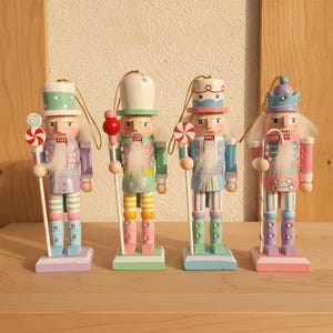 Macaron-Nussknacker-Soldaten-Set | Weihnachtsschmuck | Festtagsdeko-Figuren
