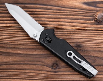Folding Pocket Knife with Serrated Blade, Nylon Handle, EDC Utility Tool, Great Gift for Dad, Men, Husband Gift for Father