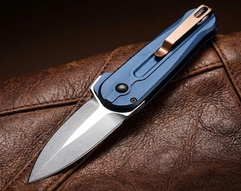Compact Folding Pocket Knife, 2.55" Blade, Lightweight EDC, Blue Handle, Great Gift for Men, Camping Gift for Father