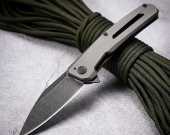 Compact Folding Pocket Knife, Sharp Blade, Lightweight EDC, G10 Handle, PVD Coated, Great Gift for Father, Camping Hiking Fishing