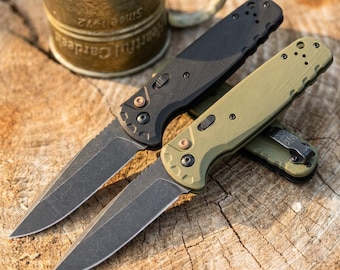 Compact Folding Pocket Knife, 3.34" Blade, Black & Green, Lightweight EDC, G10 Handle, Gift for Men，Gift for Father