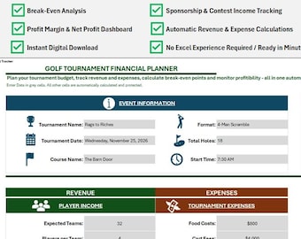 Planejador Financeiro para Torneios de Golfe