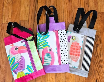 Wonky Parrots Slim Crossbody Sling