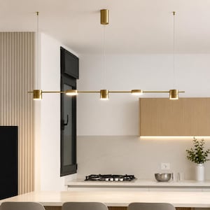 Smart LED Pendant Light, Modern Metal Acrylic Fixture, Dimmable Indoor Lighting