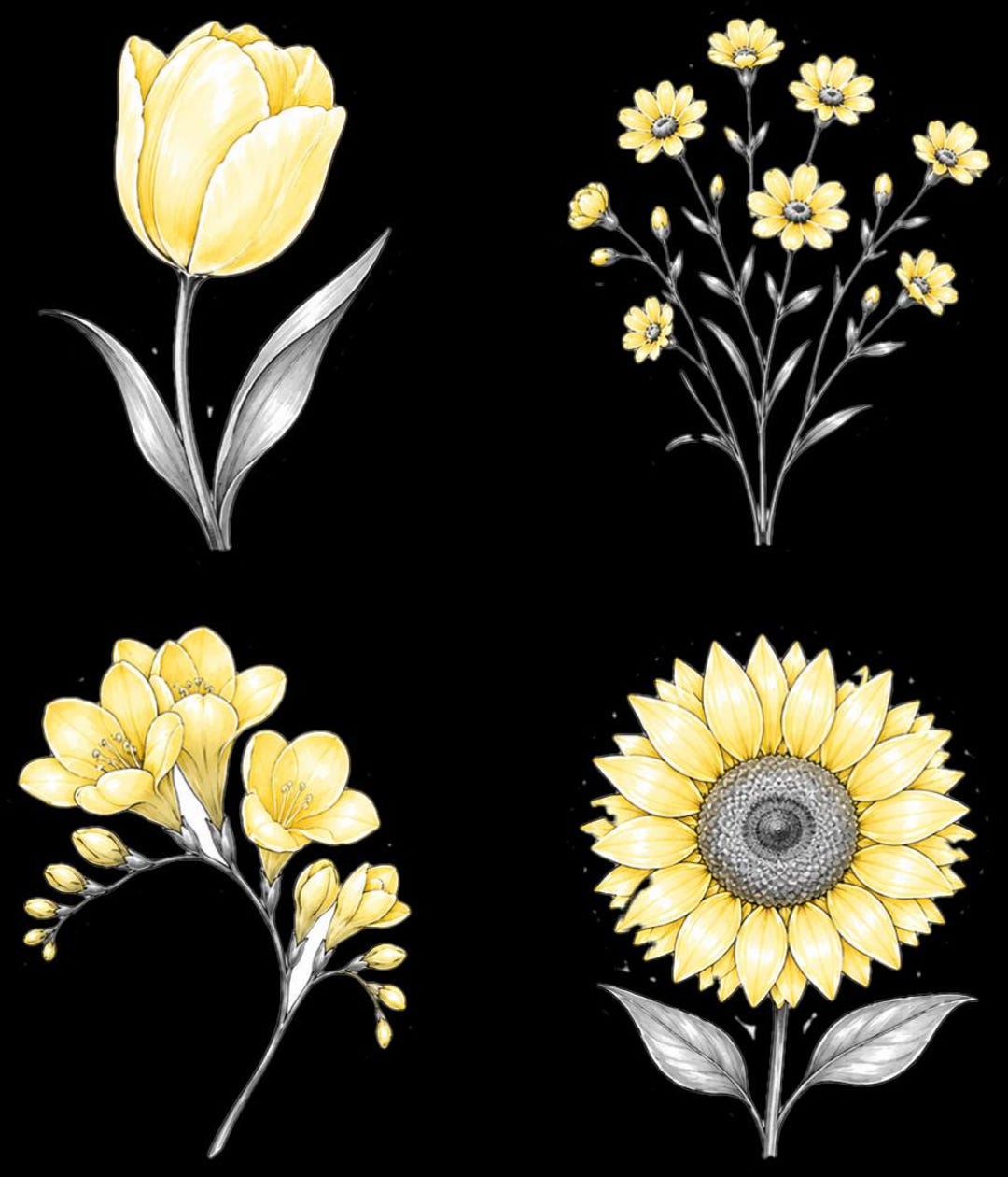 Yellow Floral Digital Sticker Pack for Goodnotes & iPad - Etsy