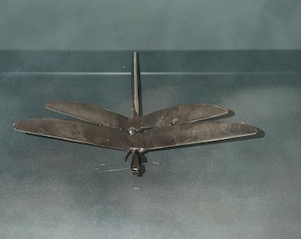 Handcrafted Metal Dragonfly Sculpture – Rustic Steel Insect Art | Nature-Inspired Desk & Shelf Decor