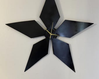 Modern Metal Star Clock – Handmade Steel Wall Clock