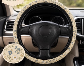 Daisy Wildflower Steering Wheel Cover Universal Fit |  Cute Car Accessories For Women, Cottagecore Car Decor, Cute Nonslip Wheel Cover