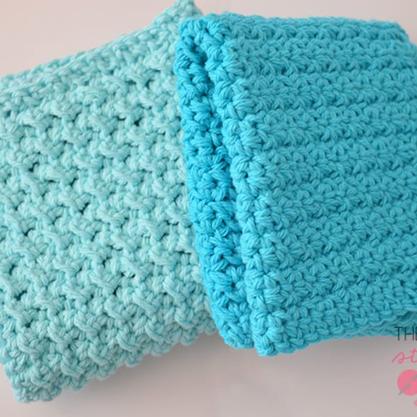 PDF Crochet Pattern - Easy Textured Washcloths