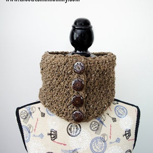 PDF Crochet Pattern - Barley Button Cowl