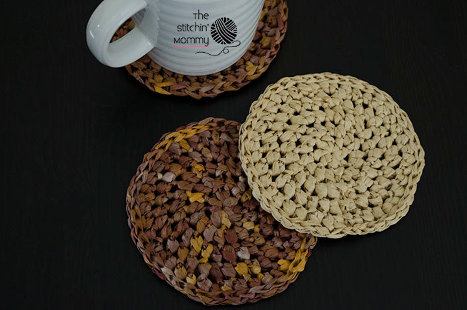 PDF Crochet Pattern Raffia Coasters Etsy