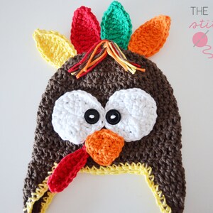 PDF Crochet Pattern Crochet Turkey Hat in Several Sizes image 2