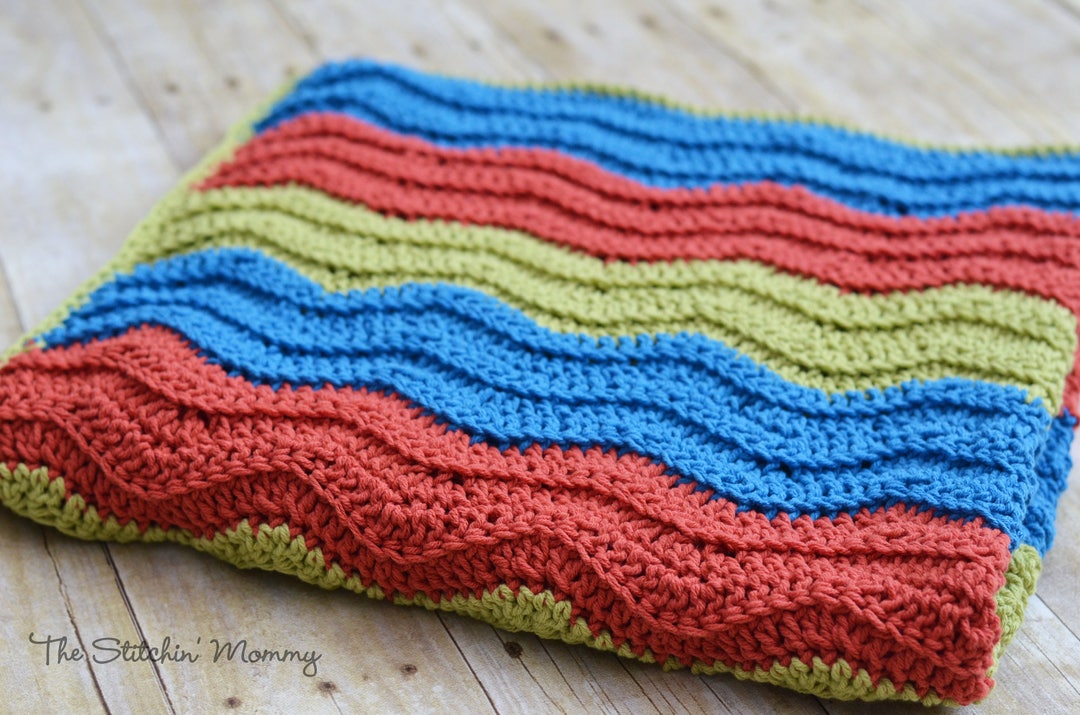 PDF Crochet Pattern - Easy Crochet Ripple Blanket - Etsy