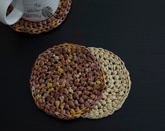 PDF Crochet Pattern - Raffia Coasters
