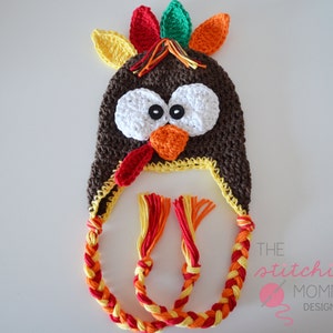 PDF Crochet Pattern - Crochet Turkey Hat in Several Sizes