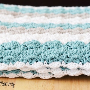 PDF Crochet Pattern Shell Stitch Baby Blanket image 5