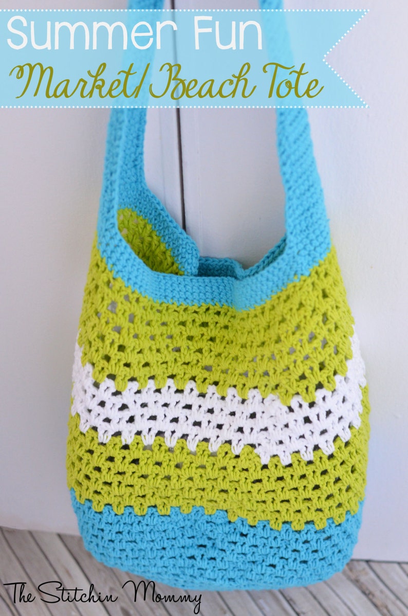 PDF Crochet Pattern - Summer Fun Market or Beach Tote - Etsy