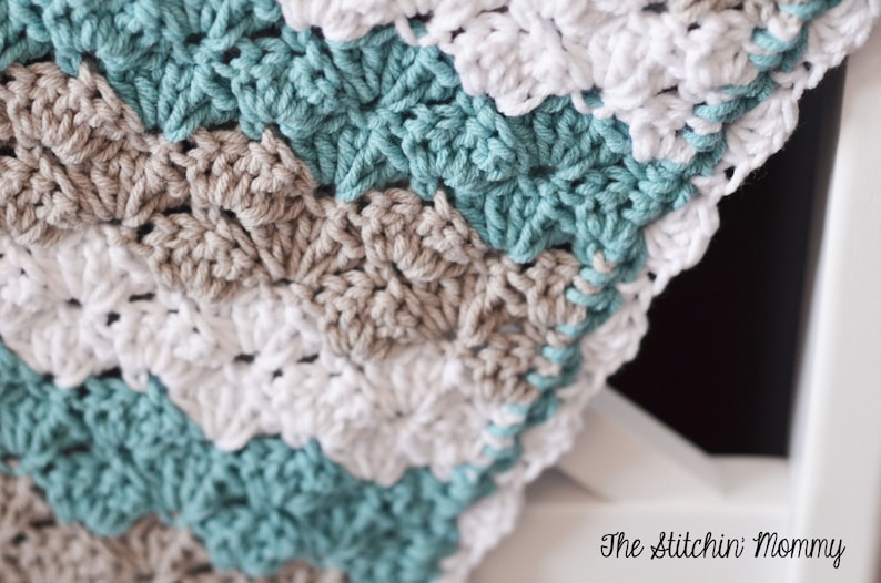 PDF Crochet Pattern Shell Stitch Baby Blanket image 3