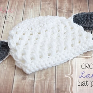 PDF Crochet Pattern - Crochet Lamby Hat in Several Sizes