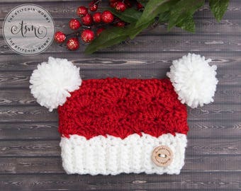 PDF Crochet Pattern - Little Santa Sack Hat Sizes Preemie to Adult Large