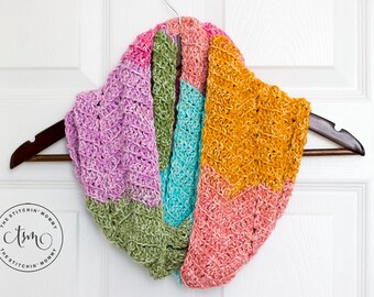 PDF Crochet Pattern - Spring Tranquility Infinity Scarf