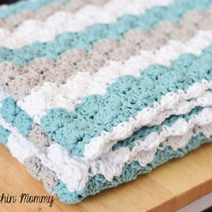 PDF Crochet Pattern Shell Stitch Baby Blanket image 2