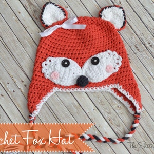 PDF Crochet Pattern - Crochet Fox Hat in Several Sizes