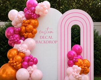 Custom Backdrop Vinyl Decal | Personalized Arch Backdrop Sign | Wedding, Baby Shower & Birthday Backdrop Lettering