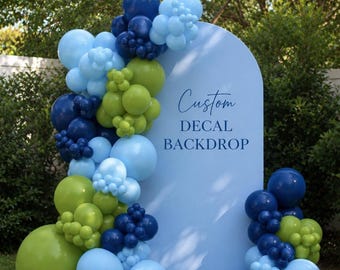 Custom Backdrop Vinyl Decal | Personalized Arch Backdrop Sign | Wedding, Baby Shower & Birthday Backdrop Lettering