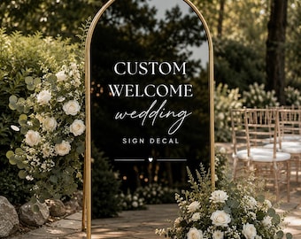 Custom Wedding Welcome Mirror Decal | Personalized Vinyl Decal for Wedding Mirrors | Wedding Welcome Sign Sticker | Mirror Lettering
