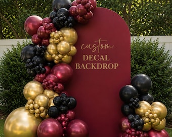 Custom Backdrop Vinyl Decal | Personalized Arch Backdrop Sign | Wedding, Baby Shower & Birthday Backdrop Lettering