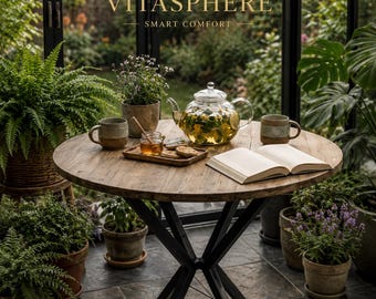 VITASPHERE™ Botanical Living Modern Rustic Round Dining Table