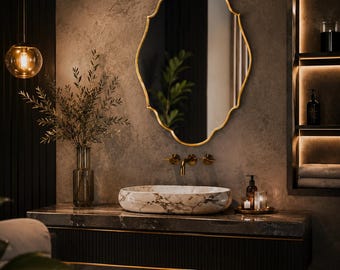 Artistic Gold Mirror – Luxury Bathroom Vanity Wall Décor