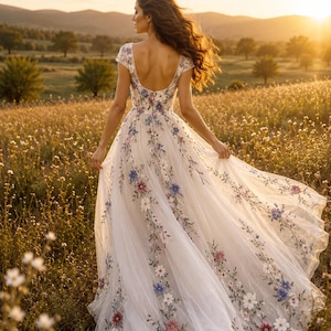 embroidered dress etsy Embroidered Wedding Dress