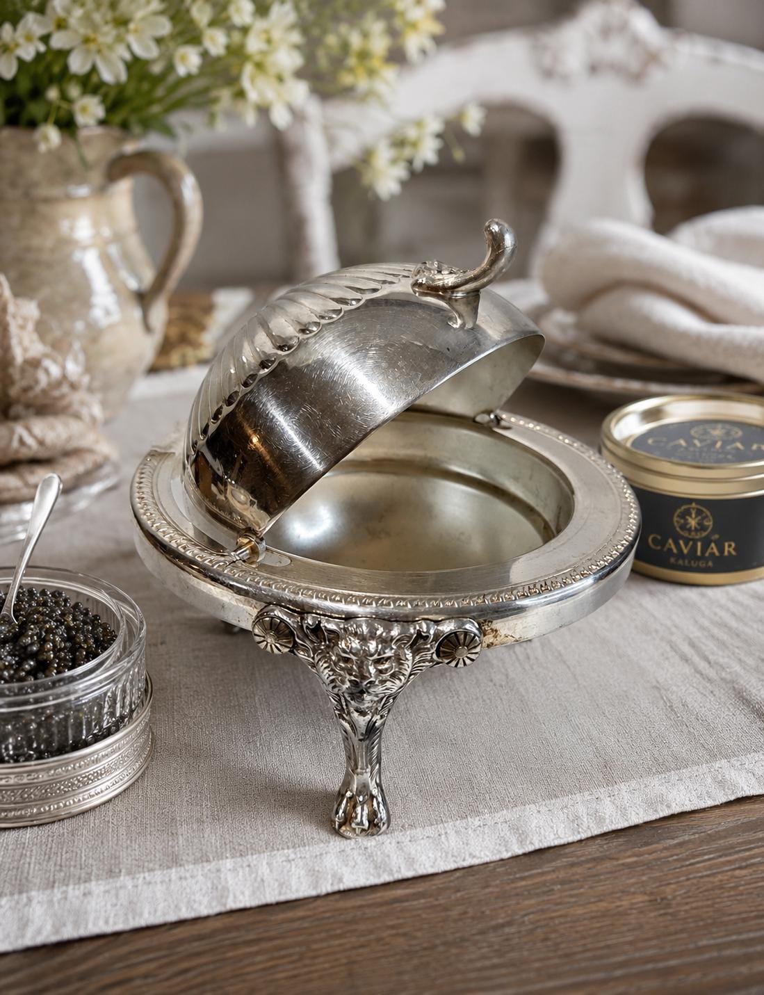 Roll Top Caviar Dish - Etsy