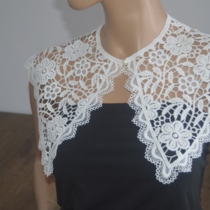 White Peter Pan Collar,  Detachable Collar with , White Cotton Collar, Necklace, Detachable Collar Necklace, gift